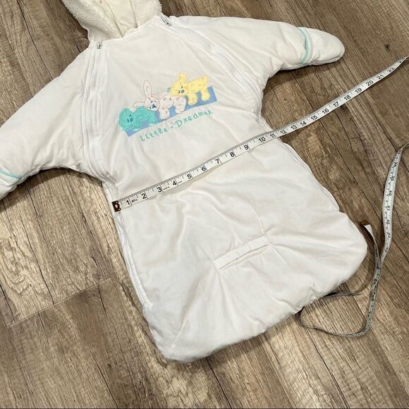 Weather Tamer Baby Bunting Snowsuit swaddle 0-9months large bear cozy lined - Picture 7 of 12